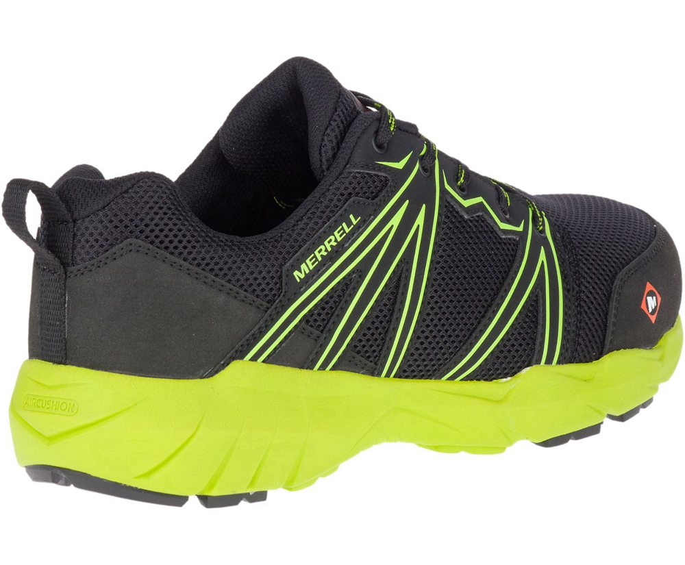 Buty Sportowe Merrell Męskie Czarne/Zielone - Fullbench Superlite Alloy Toe - 594217-DNI